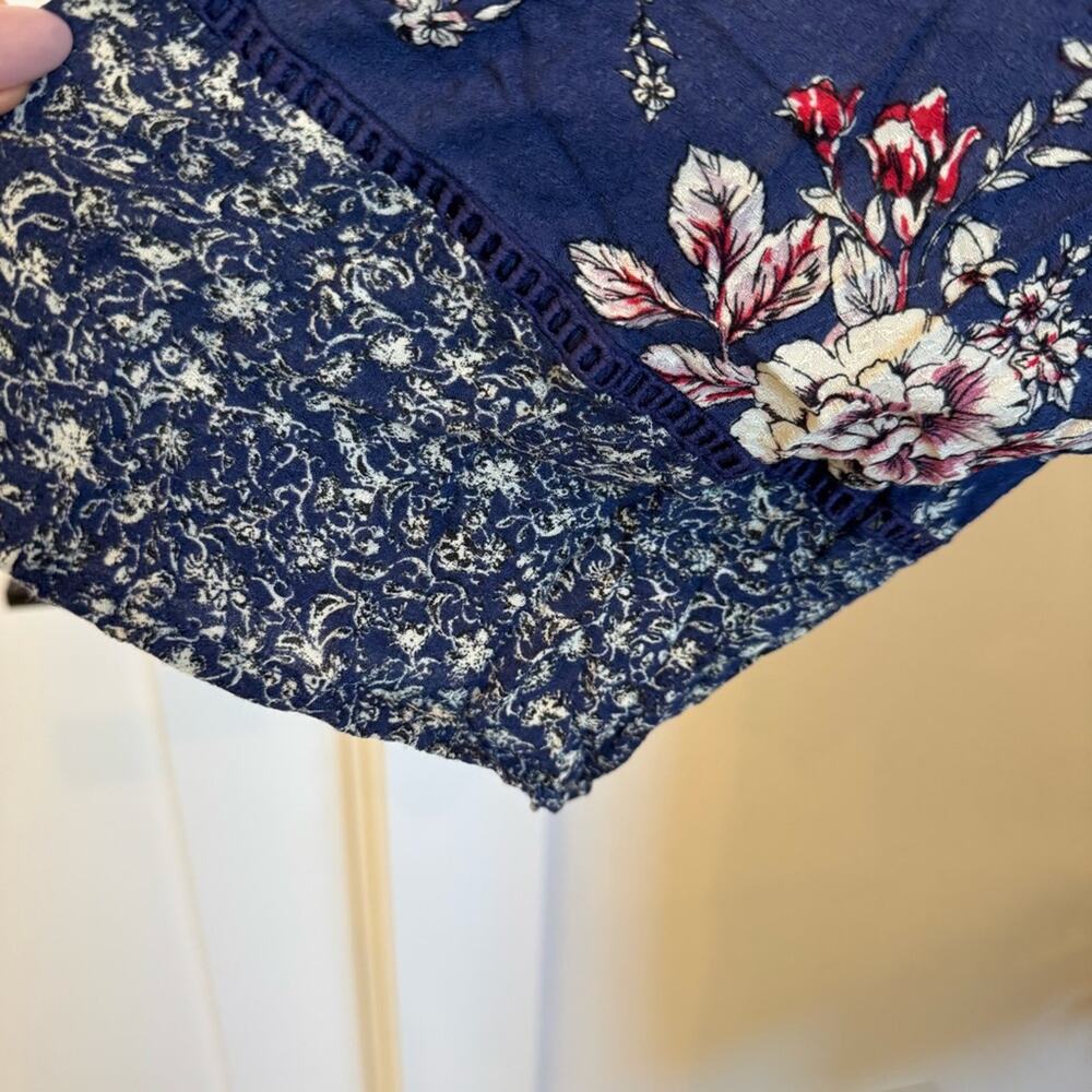 Knox Rose Navy Floral Open Drape Kimono Boho Cardigan- M- Festival - Picture 5 of 10